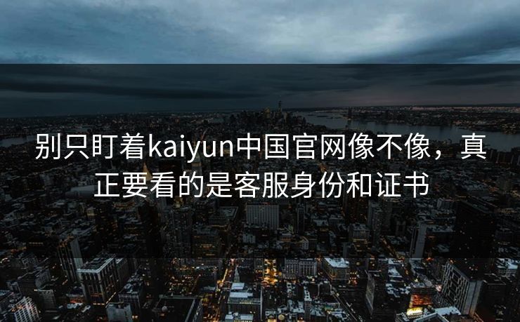 别只盯着kaiyun中国官网像不像，真正要看的是客服身份和证书
